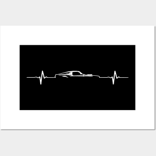 Muscle Car Lover Heartbeat T-shirt - Gift For Car Lovers Posters and Art